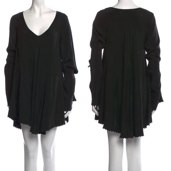 For love and lemons black longsleeves asymmetrical hem mini dress